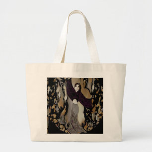 Bolsa Tote Grande Senhora Dançarino da forma em roxo, Dourado,