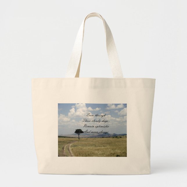 Bolsa Tote Grande ser otimista (Frente)