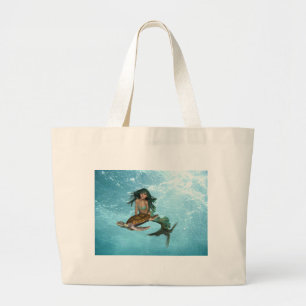 Bolsa Tote Grande Sereia com a sacola do orçamento da tartaruga de