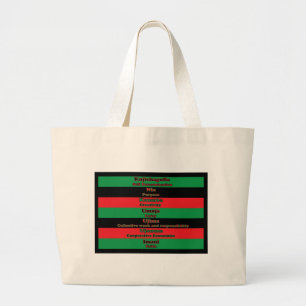 Bolsa Tote Grande Sete Princípios do Preto Verde Vermelho de Kwanzaa