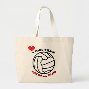 Bolsa Tote Grande Seu design do logotipo da bola da equipe do