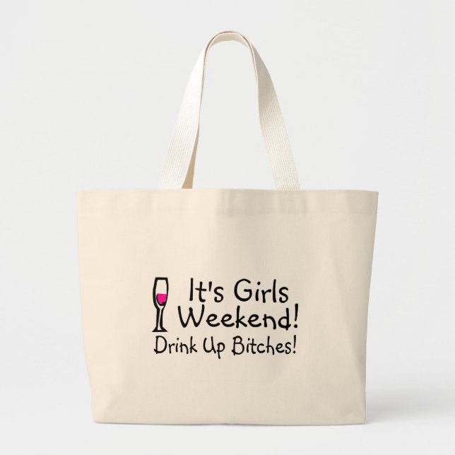 Bolsa Tote Grande Seu fim de semana das meninas (Frente)