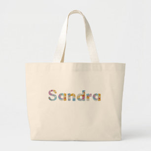 Bolsa Tote Grande Seu nome em letras florais artísticas / Sandra