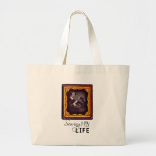 Bolsa Tote Grande Sewing é minha vida