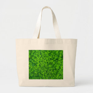 Bolsa Tote Grande Shamrock Clovers Green Irish Símbolo Irlanda