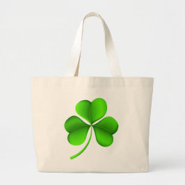 Bolsa Tote Grande Shamrock Verde em Branco