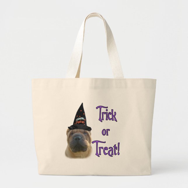 Bolsa Tote Grande Shar-Pei Trick Chinês (Frente)