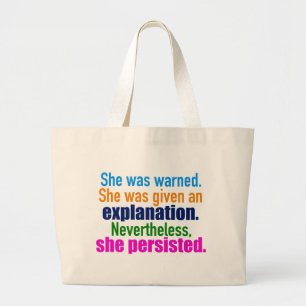 Bolsa Tote Grande She Persisted Elizabeth Warren