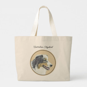 Bolsa Tote Grande Shepherd Black Tri Painting Dog Art