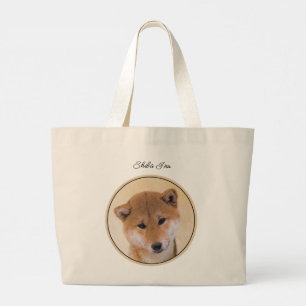 Bolsa Tote Grande Shiba Inu Pintando Pato Vermelho Cachorro Original