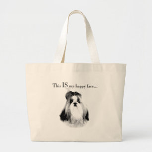 Bolsa Tote Grande Shih Tzu Happy Face