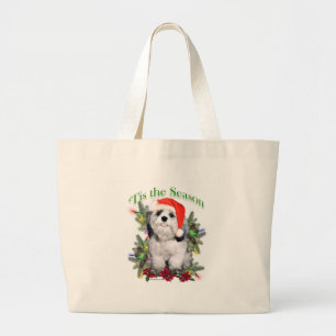 Bolsa Tote Grande Shih Tzu 'Tis the Season