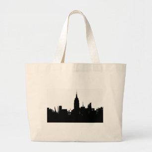 Bolsa Tote Grande Silhouette Black White New York