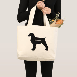 Bolsa Tote Grande Silhouette Cachorro Brittany PERSONALIZADA