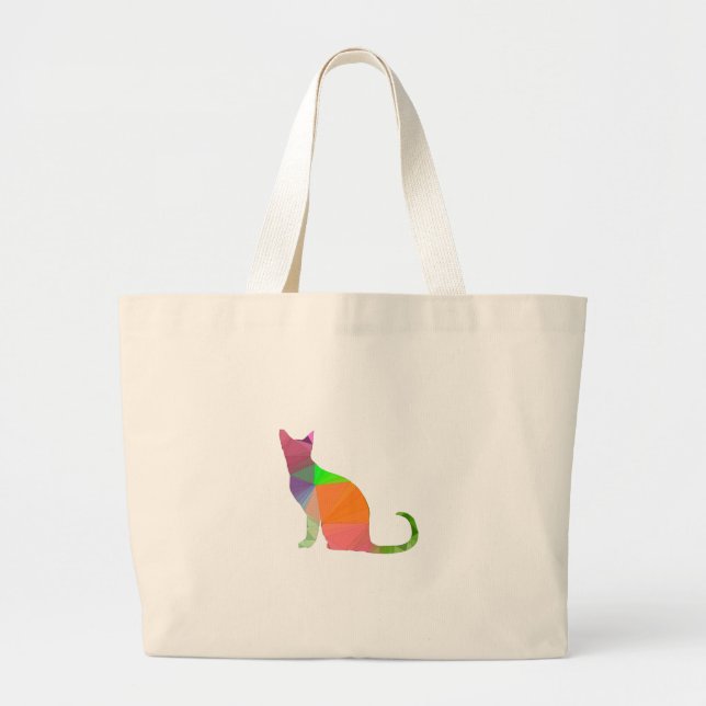 Bolsa Tote Grande Silhouette de Gato Baixo (Frente)