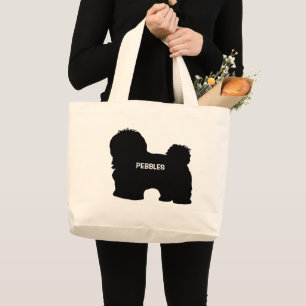 Bolsa Tote Grande Silhouette de Raça de Cachorro PERSONALIZADO Havan