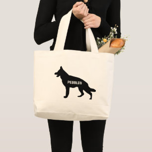 Bolsa Tote Grande Silhueta Cachorro Cachorro PERSONALIZADO