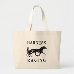 Bolsa Tote Grande Silhueta cinzenta preta do cavalo de chicote de