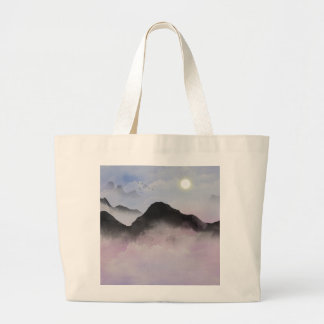 Bolsa Tote Grande Silhuettes Pastel Mountain | Natureza minimalista