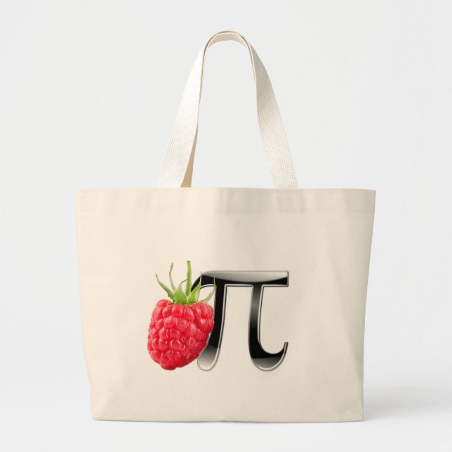 Bolsa Tote Grande Símbolo da framboesa e do Pi (Frente)