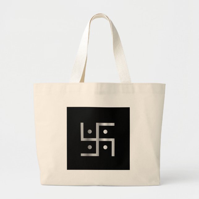 Bolsa Tote Grande Símbolo da suástica da hinduísmo (Frente)