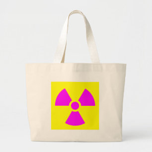 Bolsa Tote Grande Símbolo de Aviso de Radiação