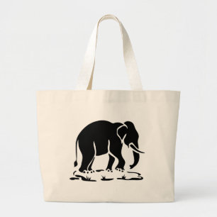 Bolsa Tote Grande Símbolo de Trekking de Elefantes Asiáticos à Fr