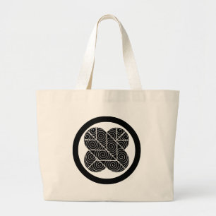 Bolsa Tote Grande Símbolo japonês da crista KAMON da família
