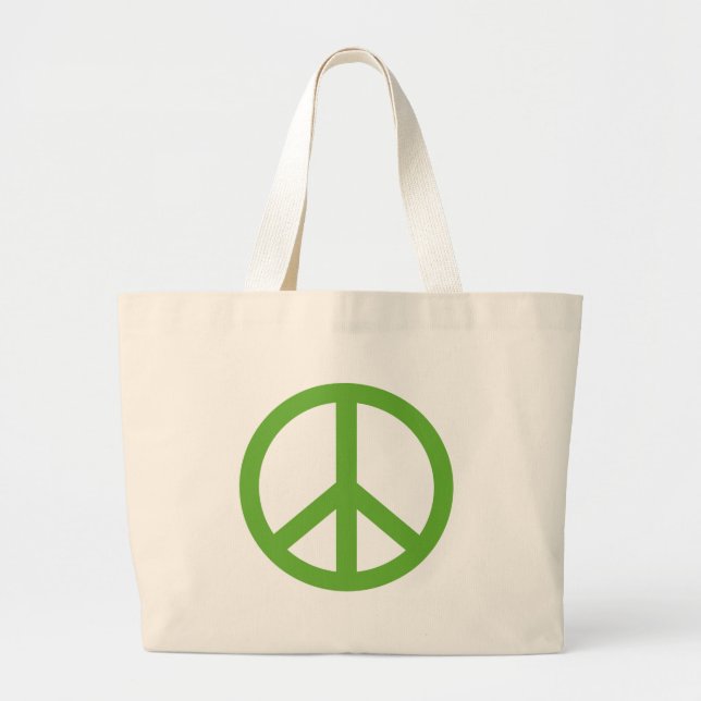 Bolsa Tote Grande Símbolo Verde de Paz (Frente)