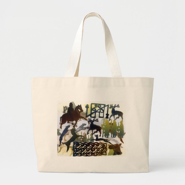 Bolsa Tote Grande Símbolos e laço Pictish (Frente)