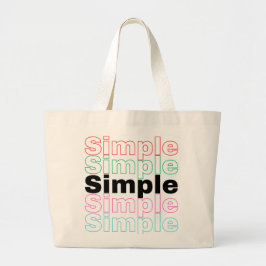 Bolsa Tote Grande 'Simples' Tipografia Inspirada no Retro