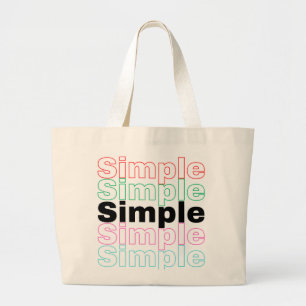 Bolsa Tote Grande 'Simples' Tipografia Inspirada no Retro