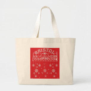 Bolsa Tote Grande Sinal Bristol de Natal Vermelho