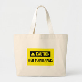 Bolsa Tote Grande Sinal de Alta Manutenção de Precaução