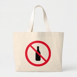 Bolsa Tote Grande Sinal de Círculo Vermelho sem Álcool Saco de Toq