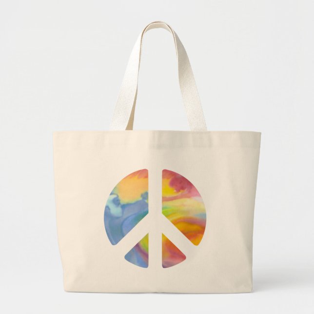 Bolsa Tote Grande Sinal de Paz Pastel (Frente)