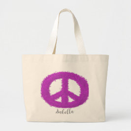 Bolsa Tote Grande Sinal de Paz Roxo