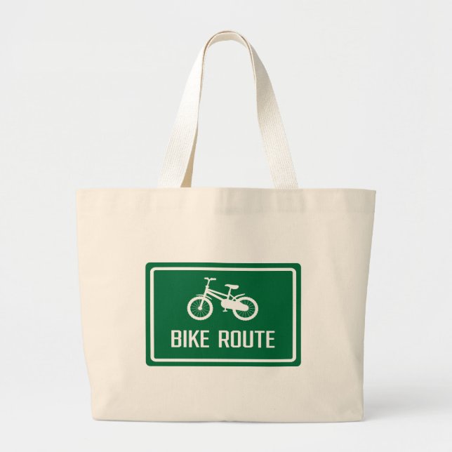 Bolsa Tote Grande Sinal de rota de bicicleta (Frente)
