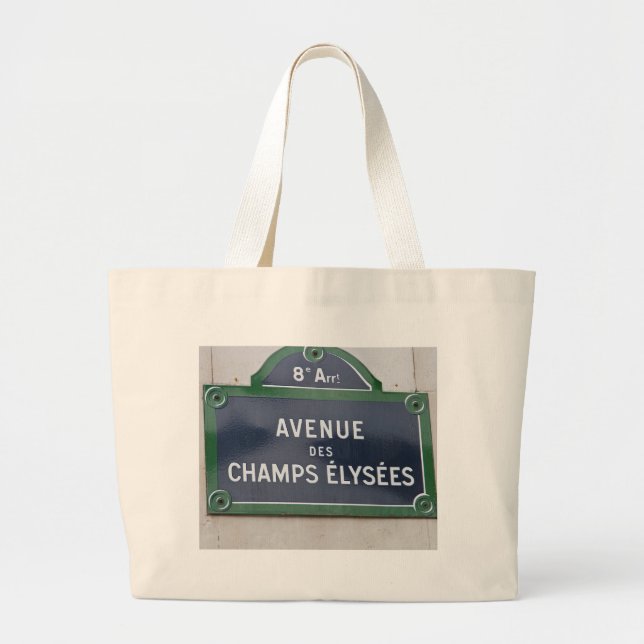 Bolsa Tote Grande Sinal de rua de Paris (Frente)