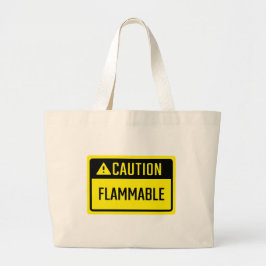 Bolsa Tote Grande Sinal inflamável de precaução