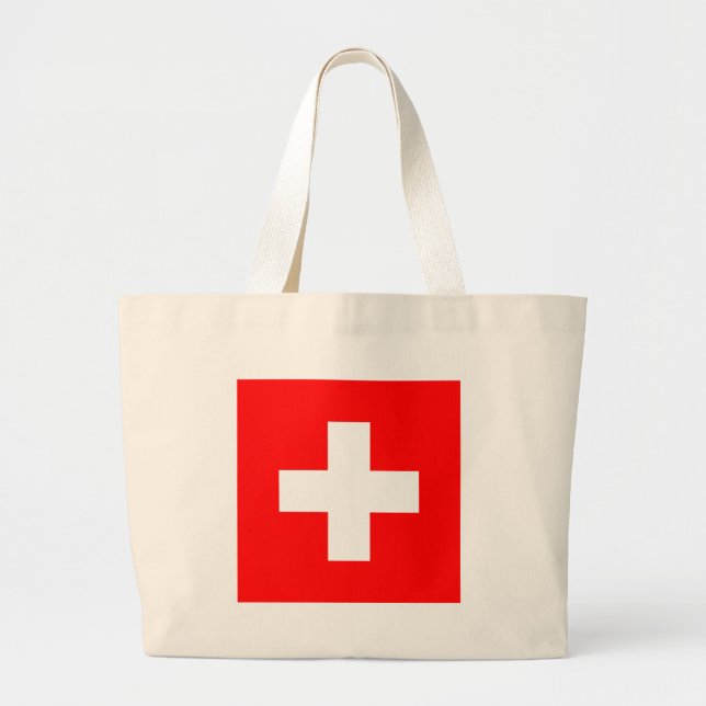 Bolsa Tote Grande sinalizador de suiça (Frente)