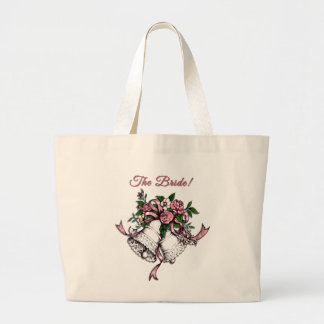 Bolsa Tote Grande Sinos de casamento cor-de-rosa A noiva