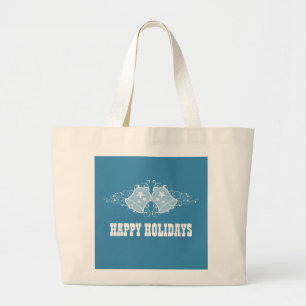 Bolsa Tote Grande Sinos Feriados e Sujidade Tote Bag, Azul