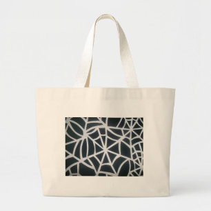 Bolsa Tote Grande Skeezer White e Black Stripes Black Black & White