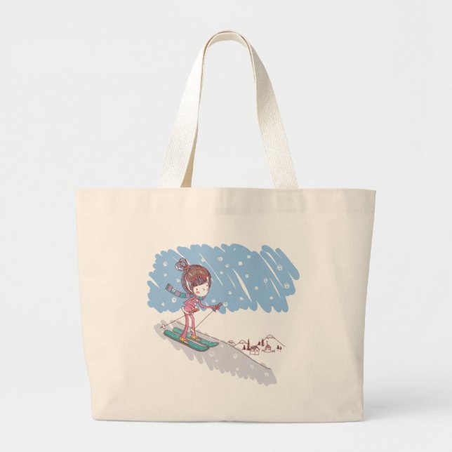 Bolsa Tote Grande Skiier bonito (Frente)