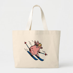 Bolsa Tote Grande skiing pig