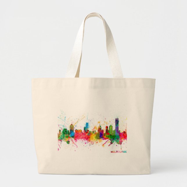 Bolsa Tote Grande Skyline de Melbourne (Frente)