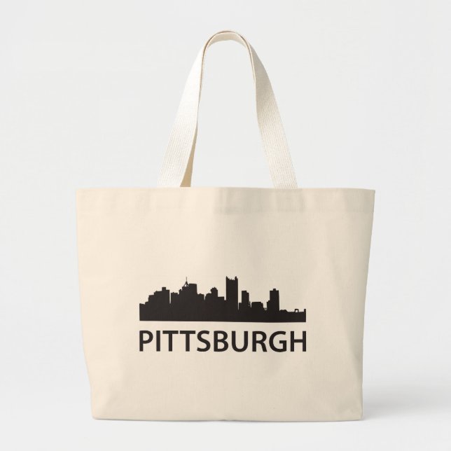 Bolsa Tote Grande Skyline de Pittsburgh (Frente)