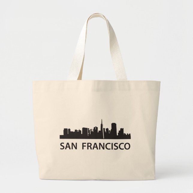Bolsa Tote Grande Skyline de San Francisco (Frente)