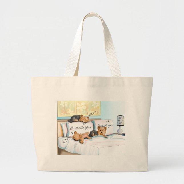 Bolsa Tote Grande Sleeps with Yorkies (Frente)